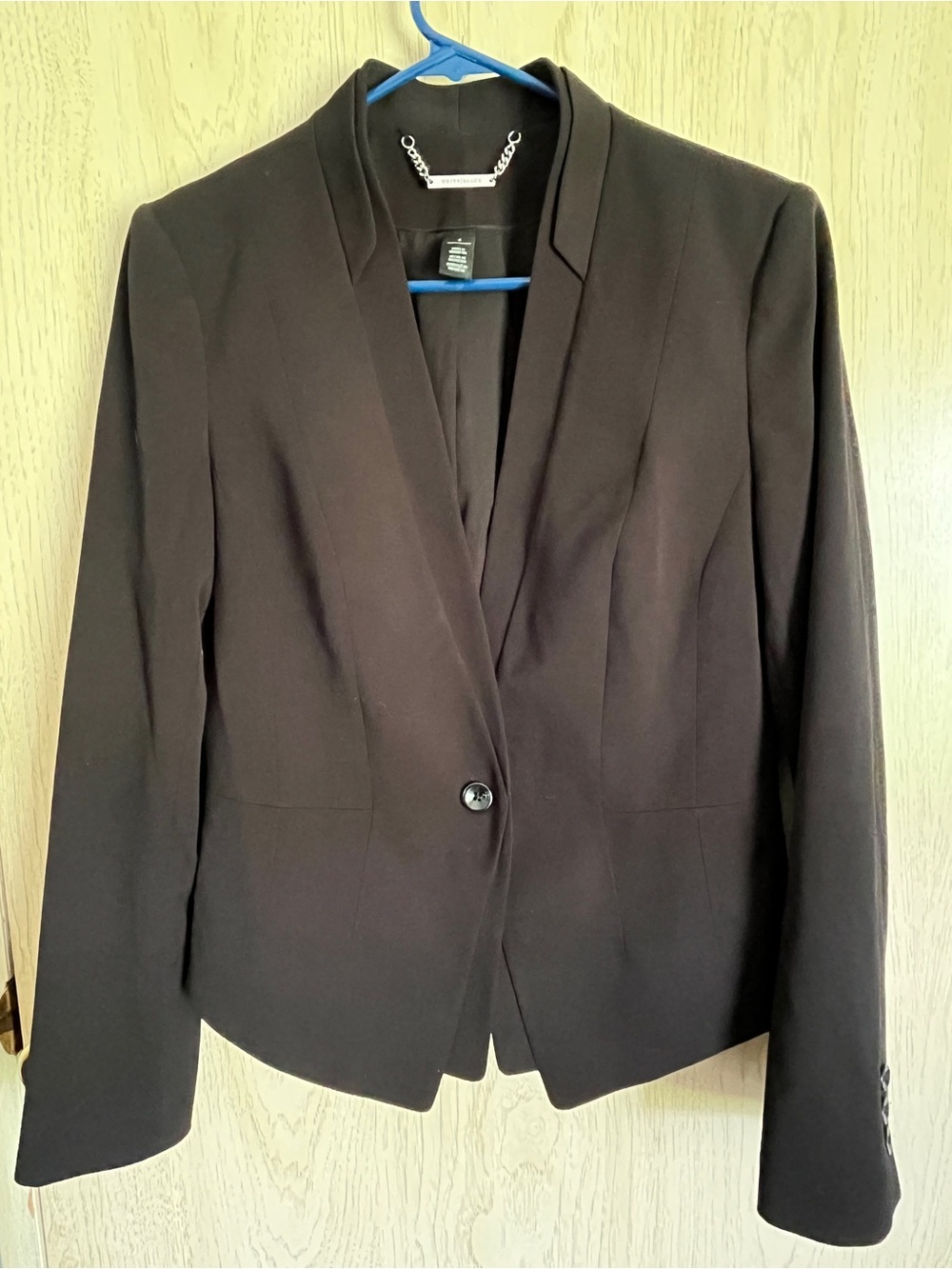 WHBM White House Black Market Black Classic Single Button Tailored Blazer Sz 6